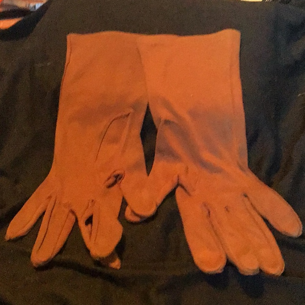 Vintage Brown, suede -feel, cotton gloves